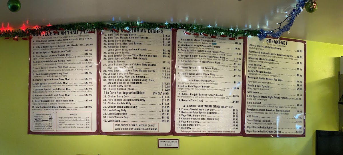 Menu - Sartaj India Cafe photo 4